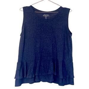 Gap Factory navy linen blend sleeveless top size medium